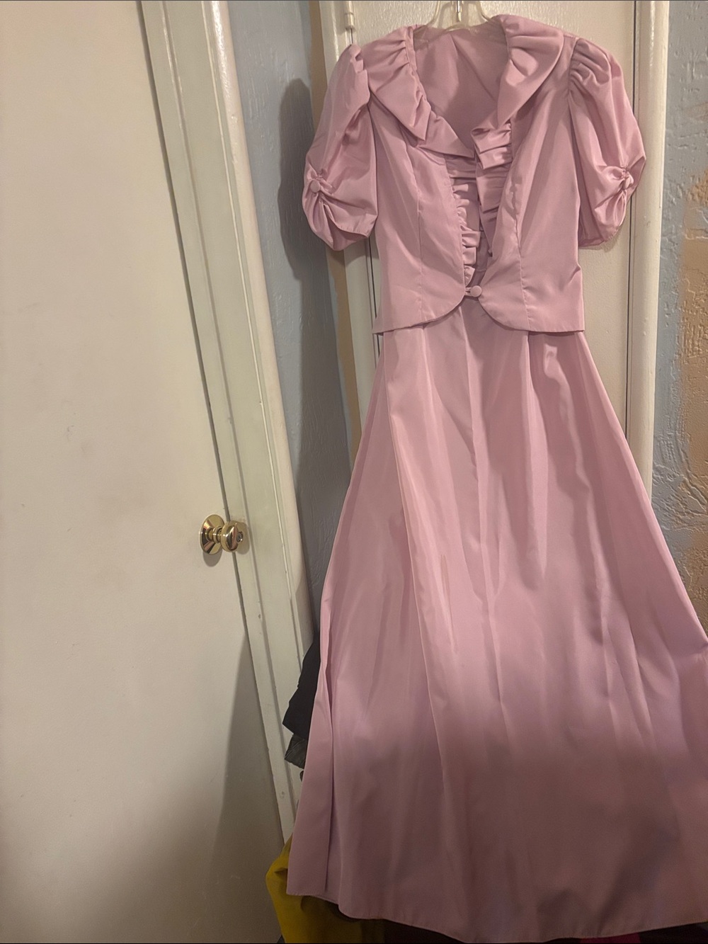 Vintage-Inspired Pink Ruffle Jacket Dress